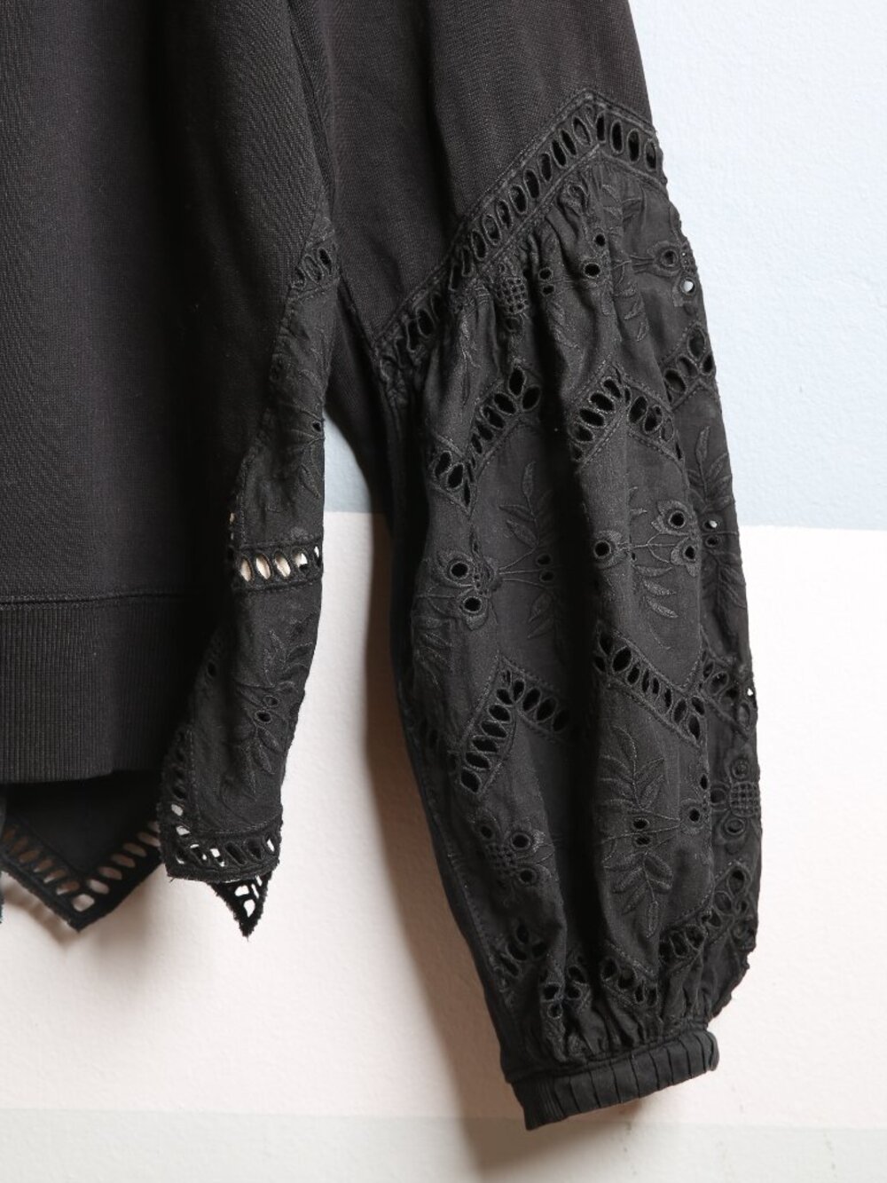 FOREVER THAT GIRL for ANTHROPOLOGIE Eyelet French Terry Sweatshirt - Picture 4 of 10